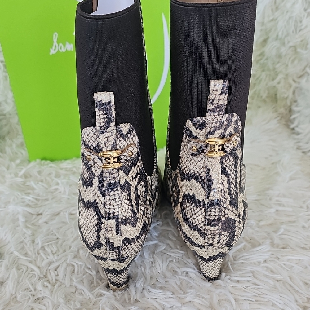 Sam Edelman Beige and Black Snake Print Booties - Picture 7 of 11